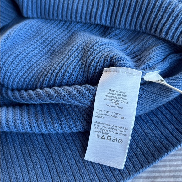 J. Crew Collared Blue Flare Sleeve Women’s Crop Sweater - Picture 3 of 4